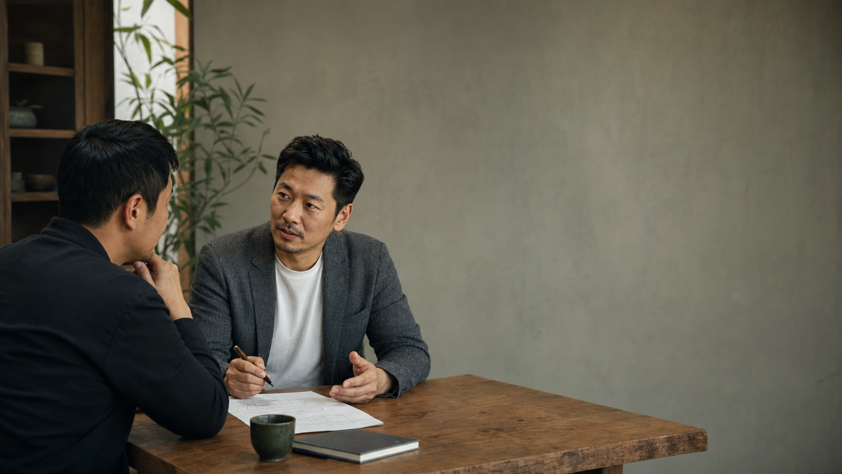 两个人自然交流的信任场景示意图